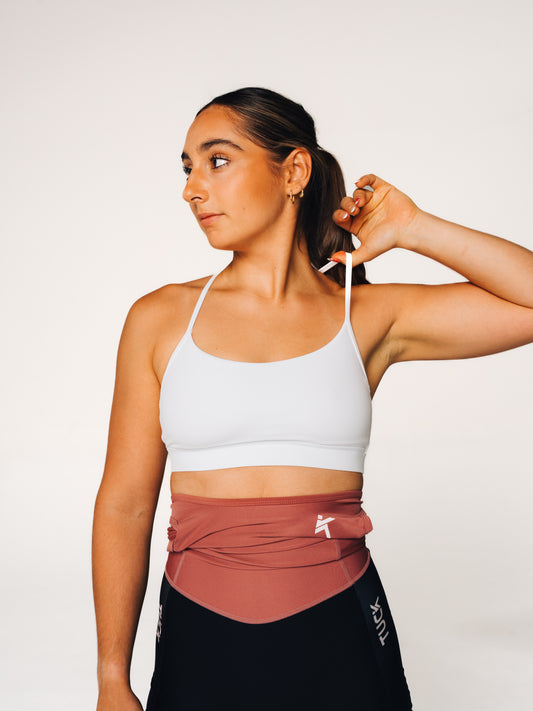 TUCK No-Show Crop Bra - White