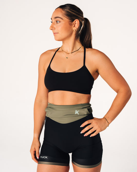 TUCK No-Show Crop Bra - Black